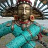 Antique Bronze Shiva Dancing Idol Nataraja Statue With decorative Stone Art Of India For Sale - Image 2