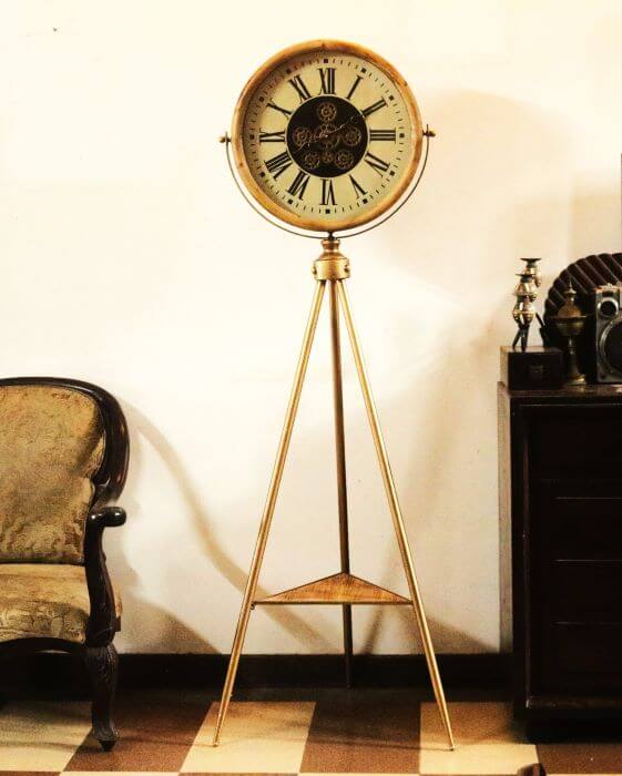 Unique Vintage Tripod Clock - 6 Feet Tall Sophistication