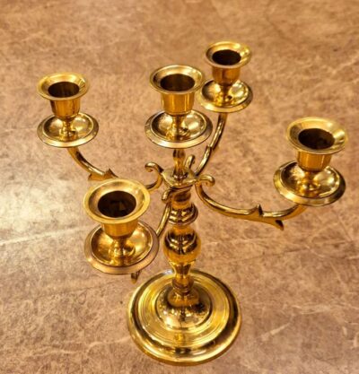 Brass Candle Stand with 5 Candle Holders