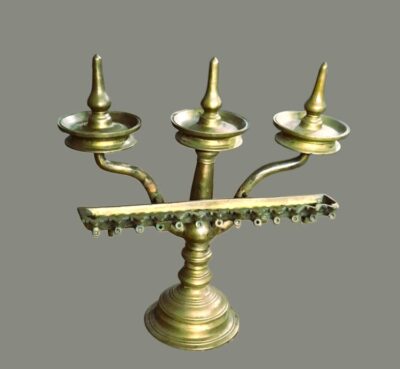 Antique Kavara Vilakku Oil Lamp Of Kerala