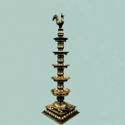 Antique Bronze Deepasthambam Vilakku Oil Lamp Of Kerala for sale online
