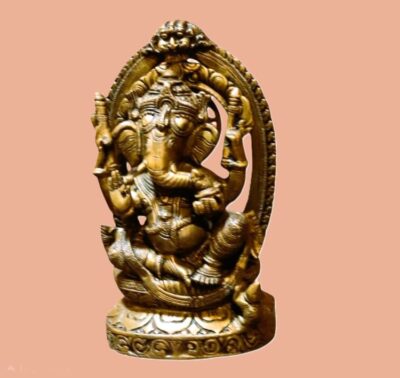 Premium Antique Brass Lord Ganesha Idol – Handcrafted Decorative Sculpture for Home & Pooja