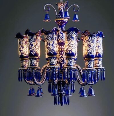 Vintage Royal Blue Luxury Chandelier Lamp